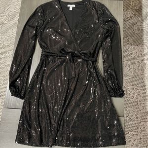 NWT Cara Santana X Nine West Sequin Black Dress
